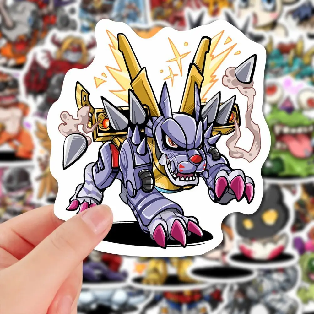 57Pcs Digital Monster Digimon Greymon Mech Warrior Waterproof Stickers Children's Diy Toys Desktop Skateboarding Stickers Gift