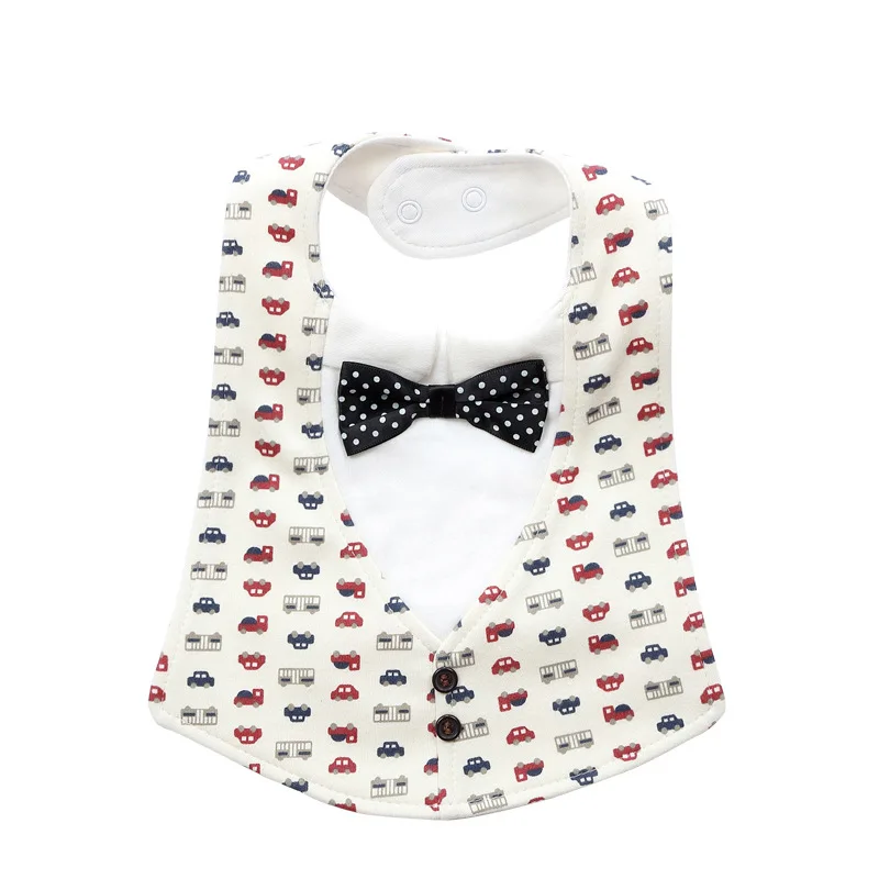 Pure Cotton Baby Bibs Infant Boy Gentleman Bib With Bow Tie Toddler Fashion Burp Cloths Feeding Bibs Boys Saliva Towel