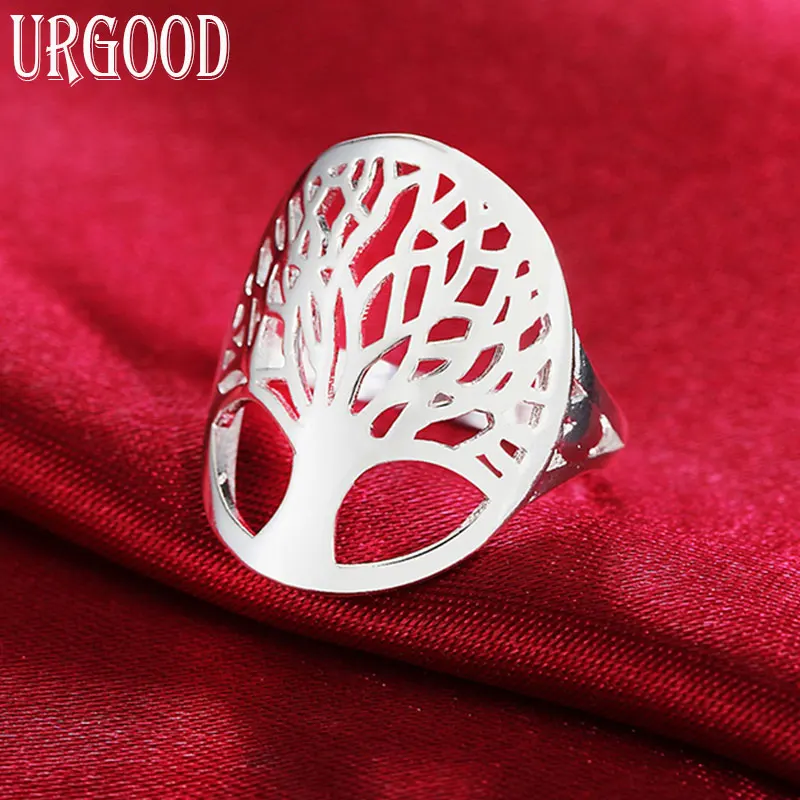 

925 Sterling Silver Hollow Tree Of Life Ring For Women Man Party Engagement Wedding Romantic Fashion Jewelry Gift