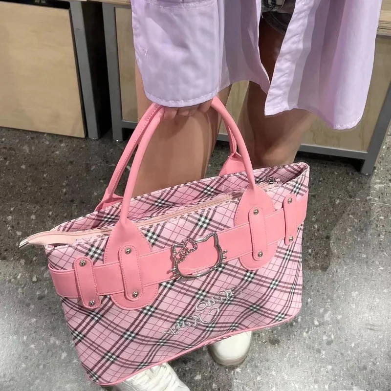 Sanrio Hello Kitty New Luxury Design Handbag For Women Korean Style Fashion Vintage Totr Bags Y2k Female Pu Leather Commuter Bag