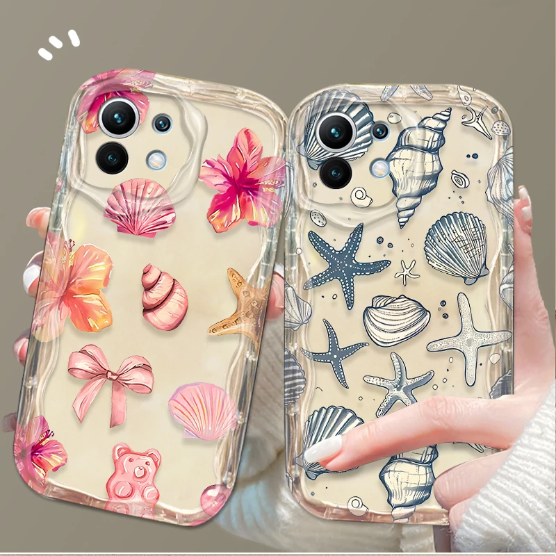 Clear Phone Case for Xiaomi Poco X7 X6 Neo X5 X4 X3 F8 F7 Ultra F6 F5 F3 M8 M7 M6 Pro 4G 5G M5s Colorful Ocean Animals Silicone