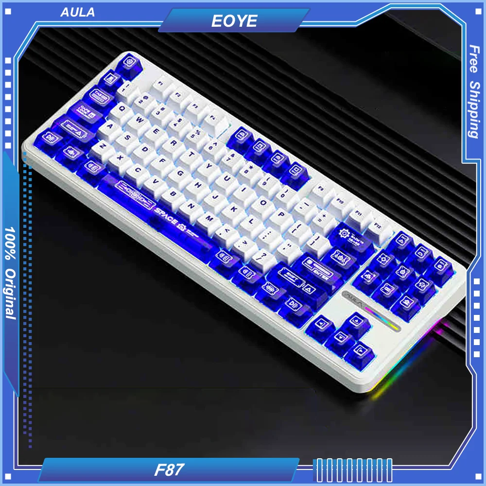 

AULA F87 PRO Custom Mechanical Keyboard RGB Gasket Structure Full Key Hot-swappable Tri-mode Wireless Bluetooth Gaming Ergonomic