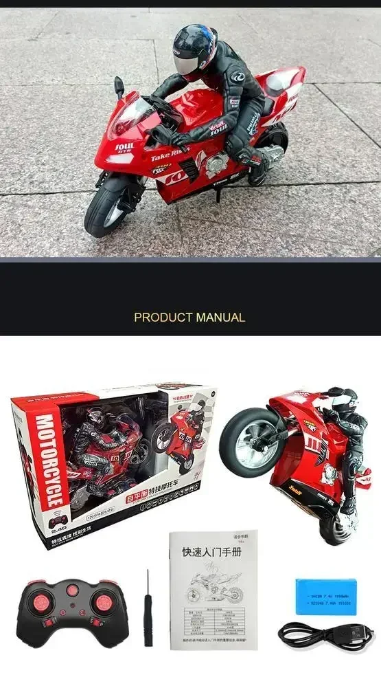 HC-802 RC Moto Autobilanciante 6 Assi di Giroscopio Stunt Racing Moto Plastica RTR Ad Alta Velocità 20 km/h Drift di 360 Gradi