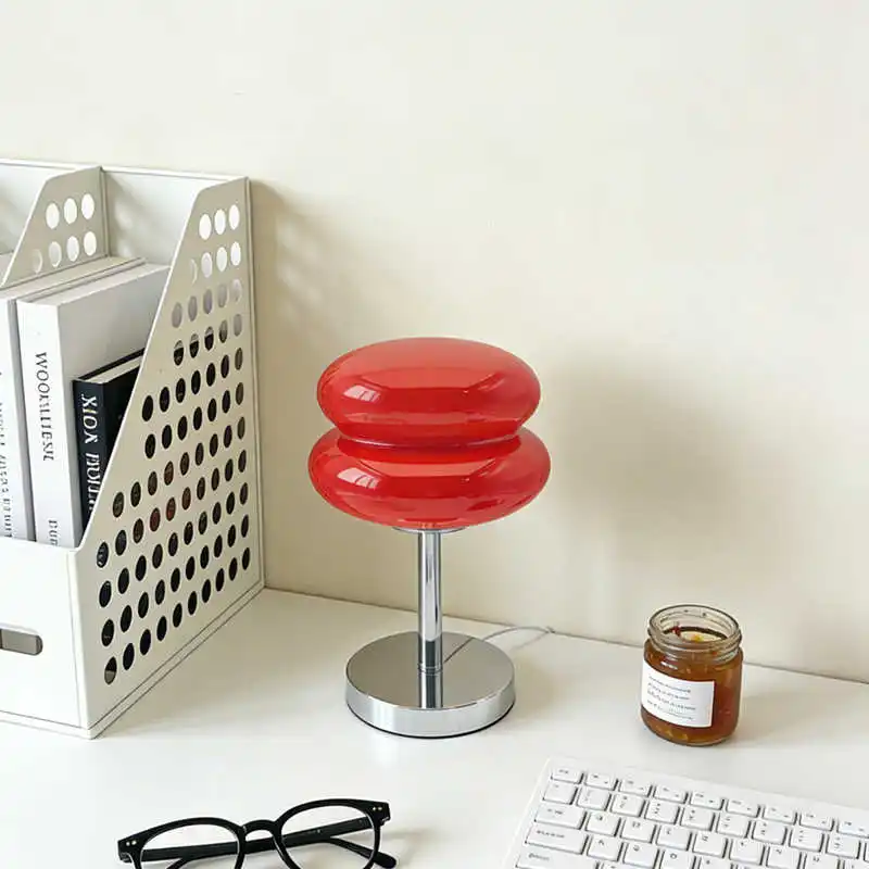 Hamburger-Tischlampe, Lampenschirm aus Glas im gleichen Stil – Ins/Creme/Französischer Stil, Ersatzteil für Umgebungsbeleuchtung, Nachttischlampe für Schlafzimmer