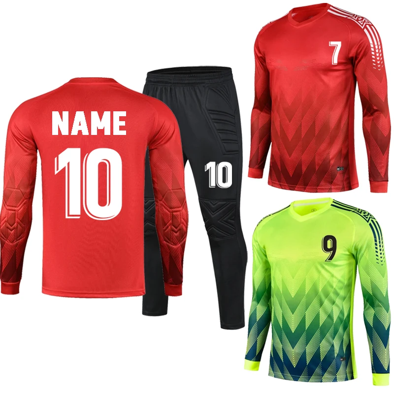 Fußball torhüter Trikots Uniformen für Kinder Männer Frauen Ellbogens chutz Fußball Torwart Keeper Trikot Rugby Shirts Sport Kit 2024