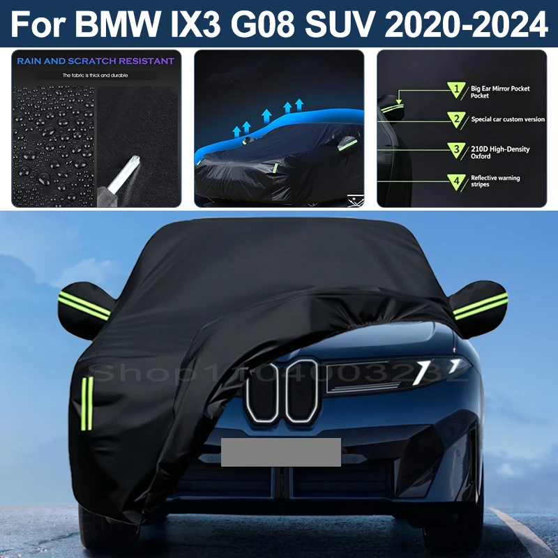 Auto Exterior Sun-Snow Protective Car Cover For BMW IX3 G08 SUV 2020-2024 Waterproof Dustproof Anti-UV Outdoor Cover