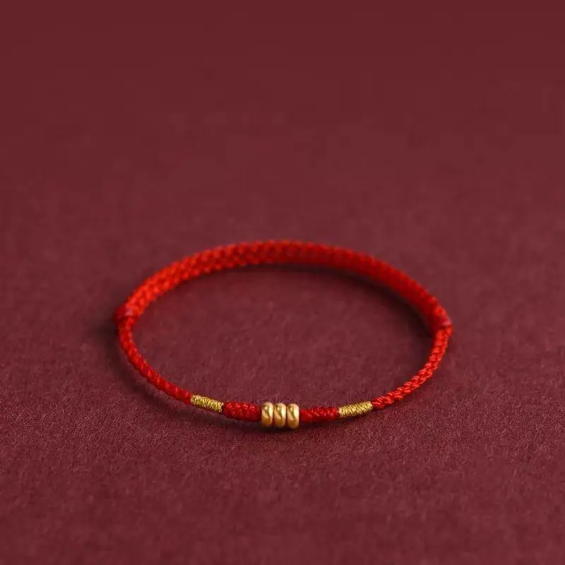 New Red String Handmade Woven Bracelet Lucky Charm Adjustable Bracelet Good Fortune Bangles Couple Best Friends New Year Gift