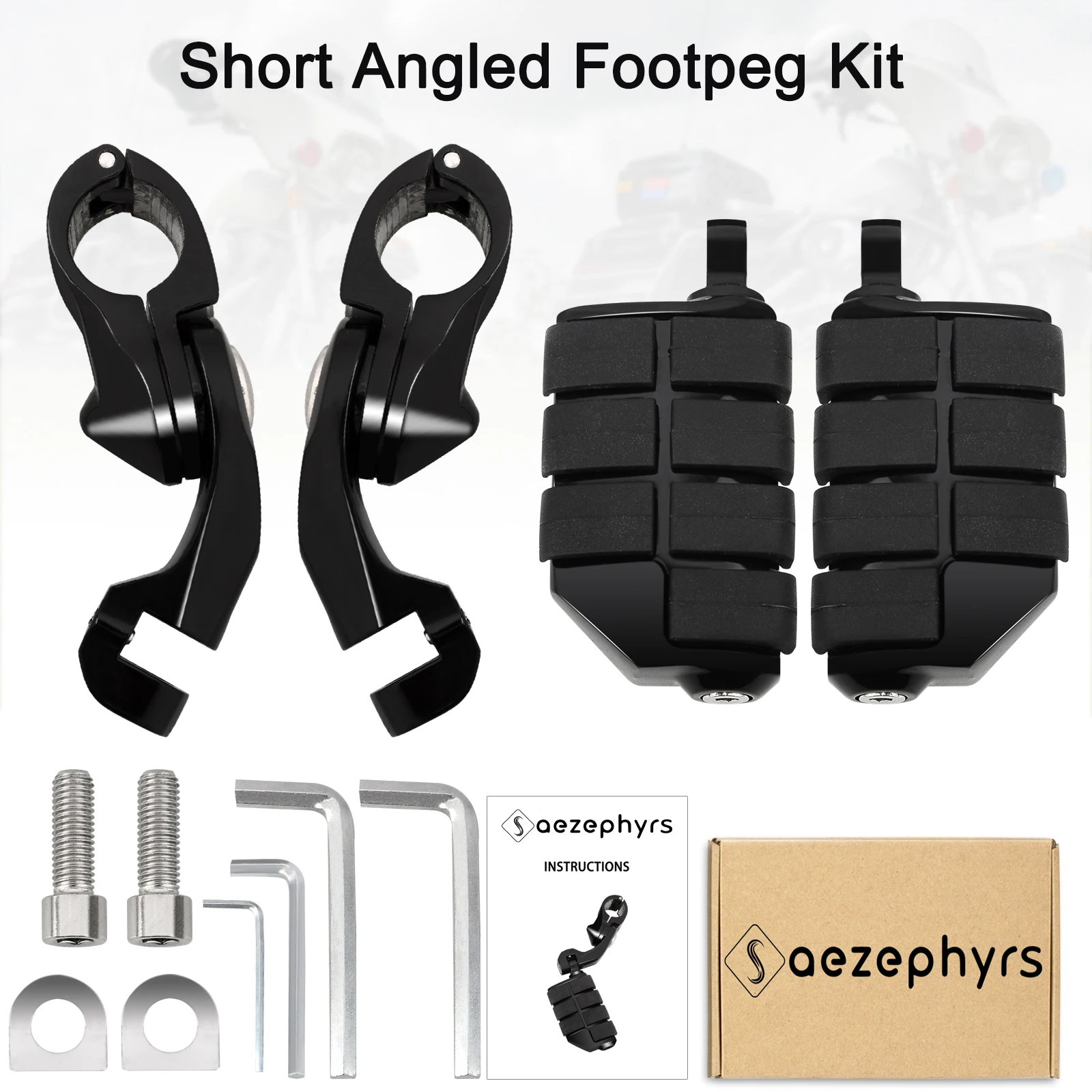 Motorcycles 1.25" 32mm Highway Pegs Engine Guard Foot Pegs Mount For Honda Harley Electra Glide Softail Sportster Fat Boy Dyna view 5