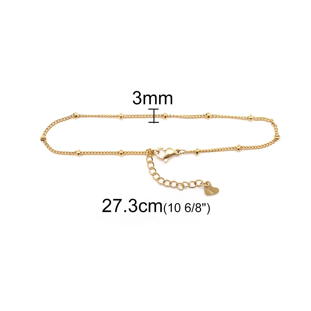 New Trendy Stainless Steel Anklet Gold Color Round Link Chains On Foot Barefoot Sandals Anklet Bracelet Women Summer - detail 8