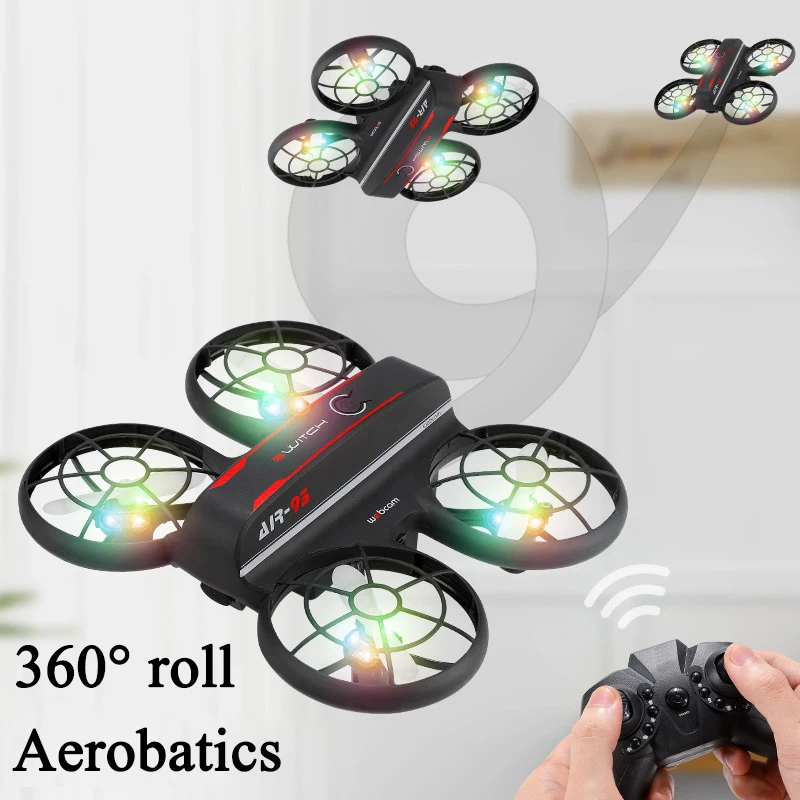 RC Drone with Light Remote Control Aircraft Kids Toy Obstacle Avoidance 360 Rotating Quadcopter with HD Camera Children Gift