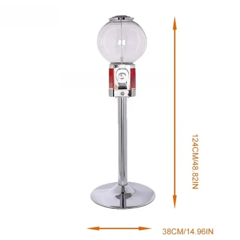 

【Best-selling】Restaurant Mini Candy Vending Machine with Chrome Stand Bullhead Gum Supplier Benchtop Rubber Ball