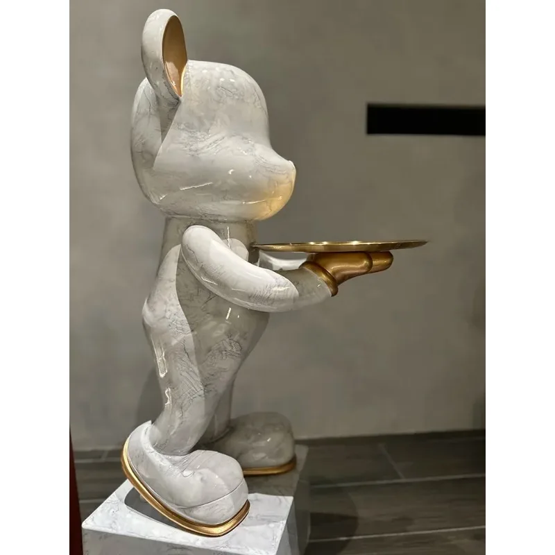 Home Decoration Bear Sculptures and Sculpture Room Decor Large Floor Animal Figurine Home Decorations Accessories Side Table