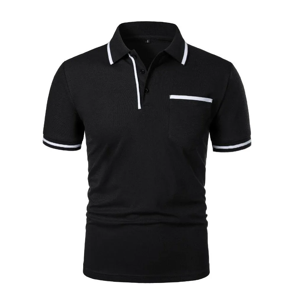 Herren Sommer Neues Modisches Kurzarm-Poloshirt, Lockeres Lässiges Poloshirt mit Tasche, Atmungsaktives Männer-Oberteil – Detail 17