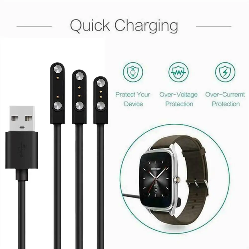 

Universal Magnetic Charge Charging Cable For Smart Watch For 2 Pins 2.84/4/7.62mm Distances Black Novel USB Power Charger C Q0O2