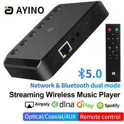 Drahtloser WIFI-Audioempfänger für Airplay Spotify DLNA NAS Multiroom Sound Stream Bluetooth 5.0 Musikbox Optischer Adapter WR320