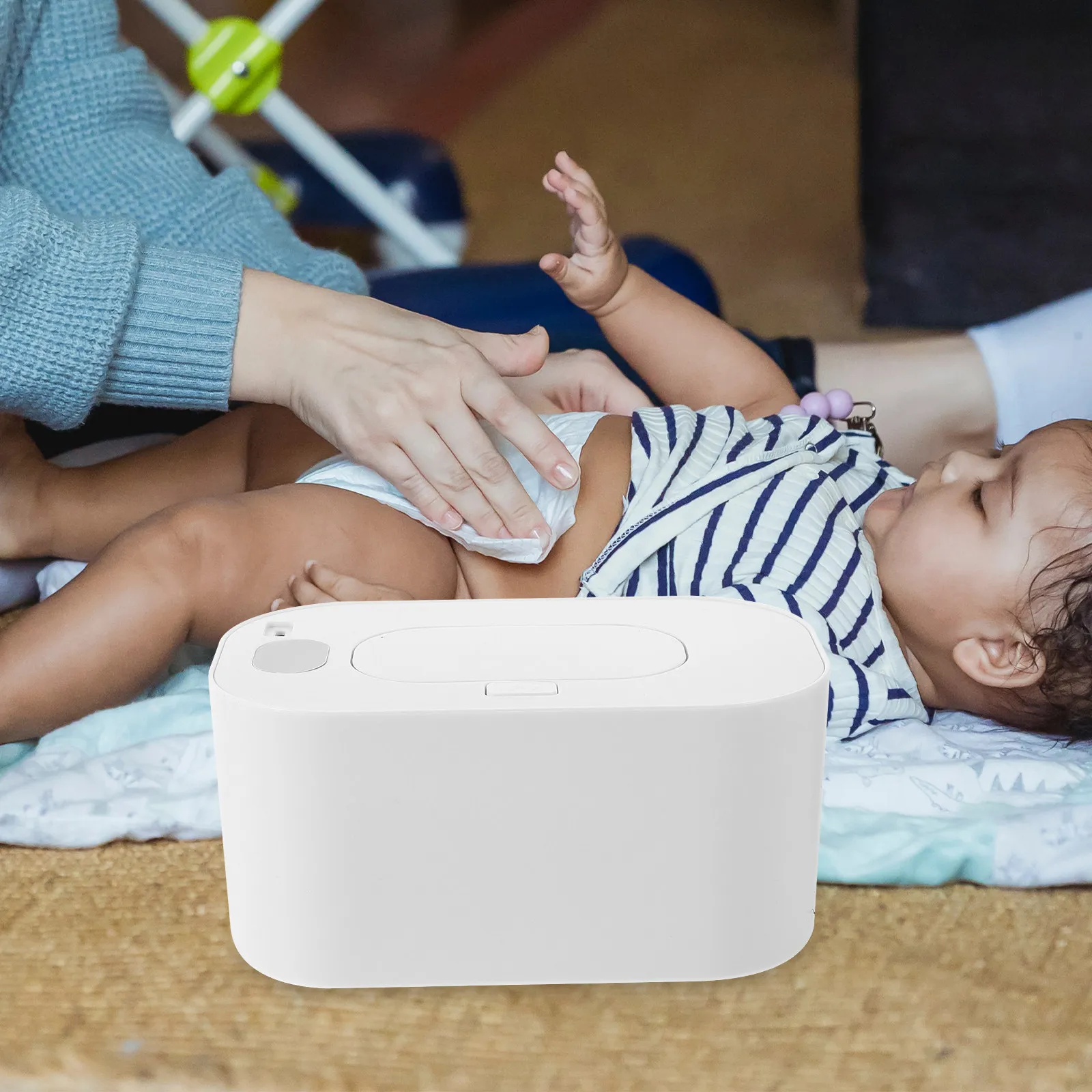 

Baby Wet Tissue Heating Box Wipe Warmer Adjustable Temperature Low Power Baby Wipe Dispenser Wet Tissue Container