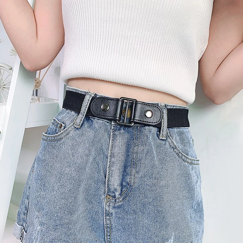 Buckle-Free Waist Belt For Jeans Pants,No Buckle Stretch Elastic Waist Belt For Women/Men,No Hassle Belt