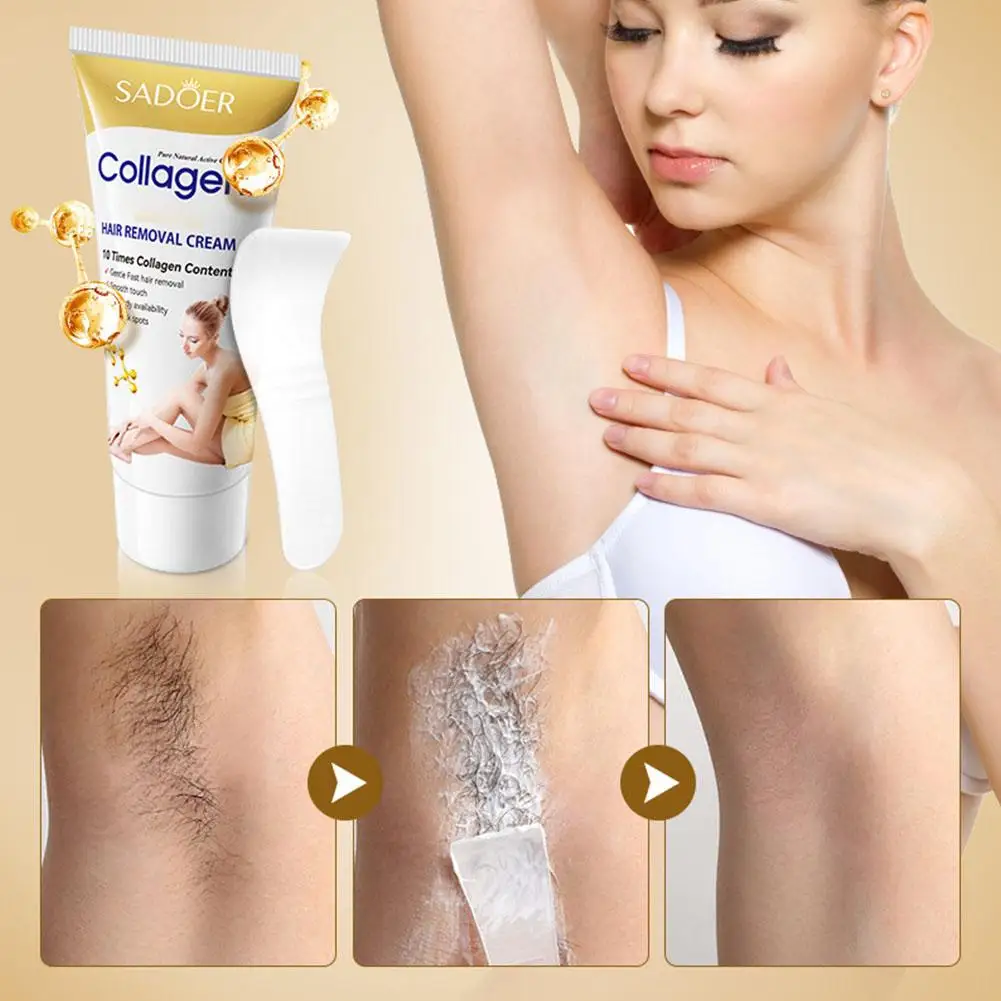 SADOER High-quality Body Care Refreshing Non Sticky Non Irritating Collagen Nourishing Underarm Hair Removal Cream