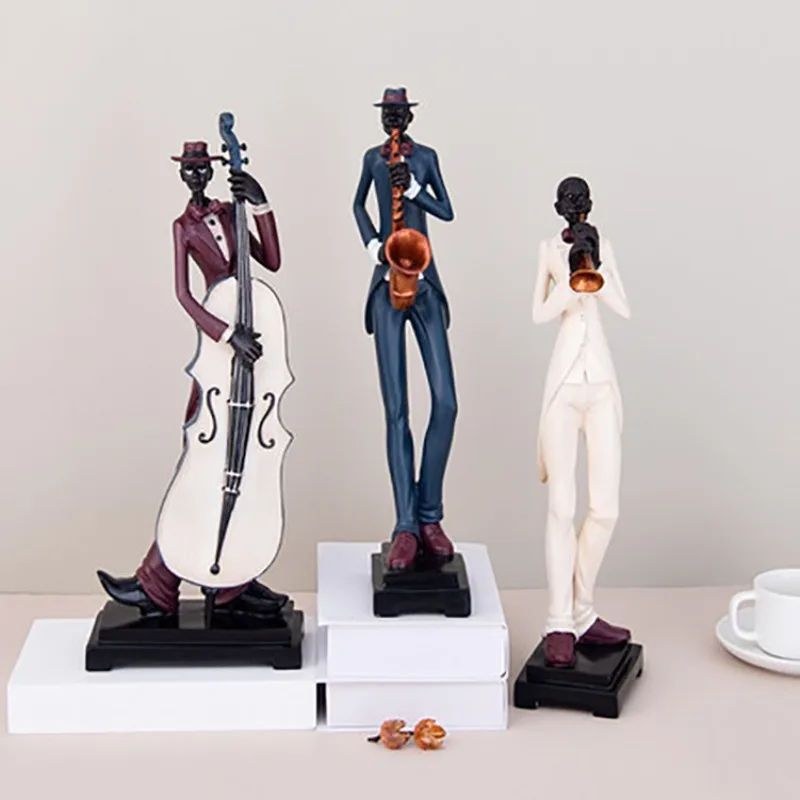 

Jazz Man Figurine Sculpture Nordic Home Decoration Creative Wine Cabinet Decoration Ornaments Home Decoration Accessories