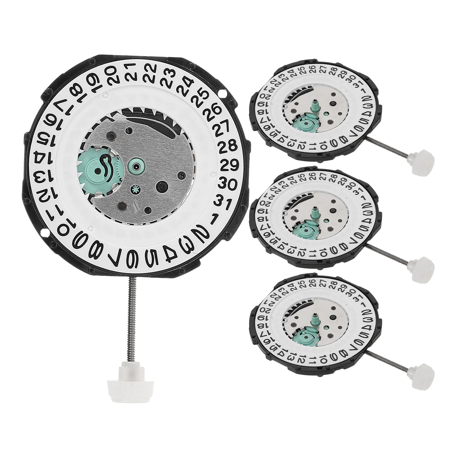 

4 Pcs Watch Movement Ring Replacement Calendar Dial Lightweight Day Metal Automatic