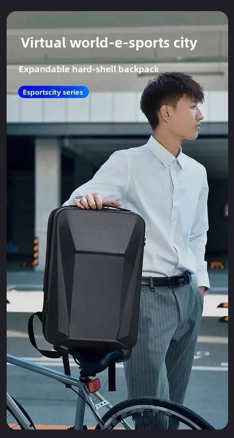 

Men's 17" Laptop Hard Shell Backpack Waterproof Anti-theft Expandable TSA Lock Gaming Pack Luxury Business Backpack USB Charge