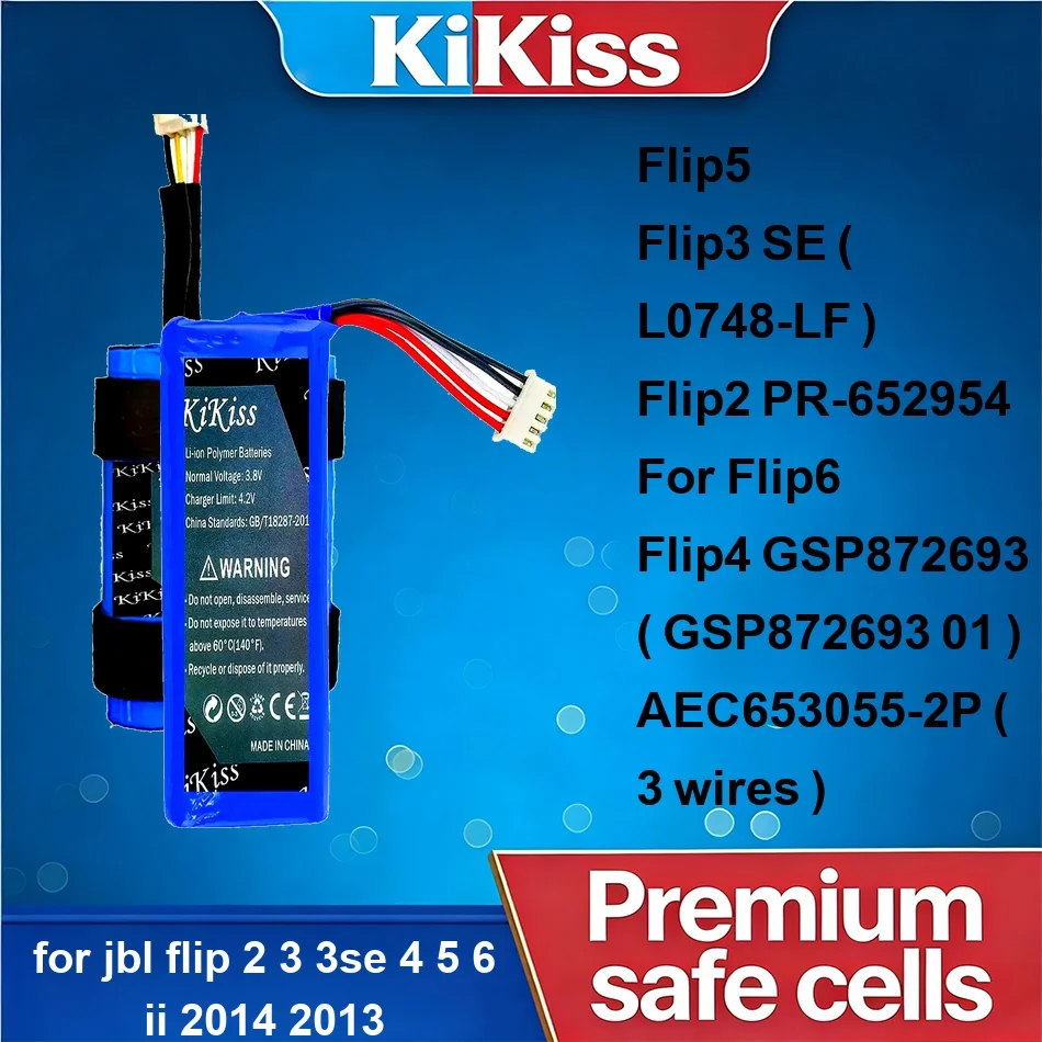 Speaker Battery Safe FLIP3 SE ( L0748-LF ) FLIP5 FLIP2 PR-652954 2500-7700mAh For Jbl Flip 2 3 3SE 4 5 6 II 2014 2013