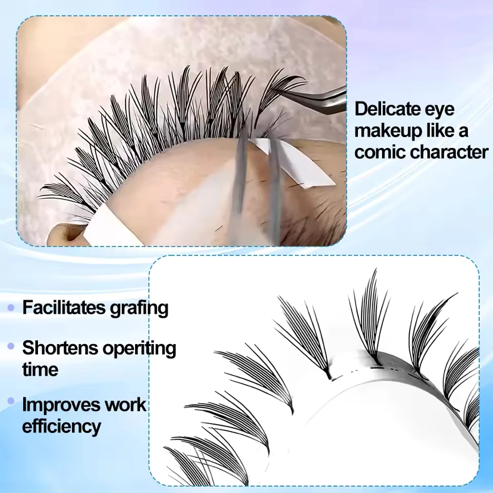 ويندي كوميك سباير رمش ملحقات C/D حليقة مزيج 8-14 مللي متر جديد برج المشجعين مسبقة الصنع المسامير جلدة الكرتون ل أنيمي ماكياج