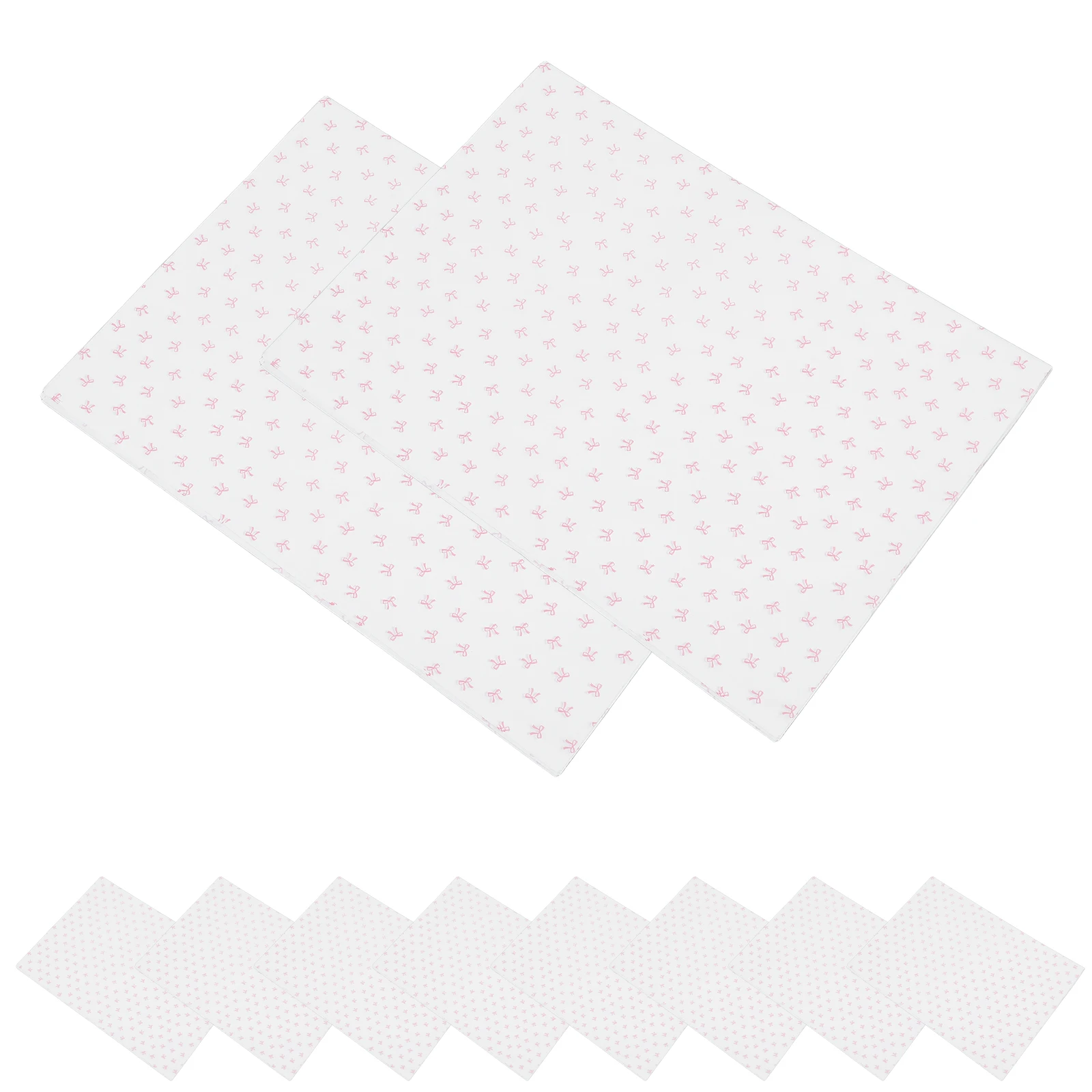 

20pcs Gift Wrapping Paper 70x50cm White Pink Bow Pattern Birthday Supplies Elegant Refine Decorations Packaging