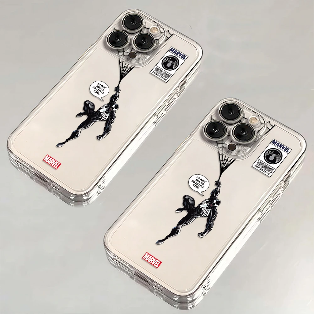 Cartoon Marvels Spidermans Phone Case for Oppo Reno12 Reno11 Reno10 Reno8 Reno7 Reno6 Reno5 Pro Plus 4G 5G Transparent TPU Cover