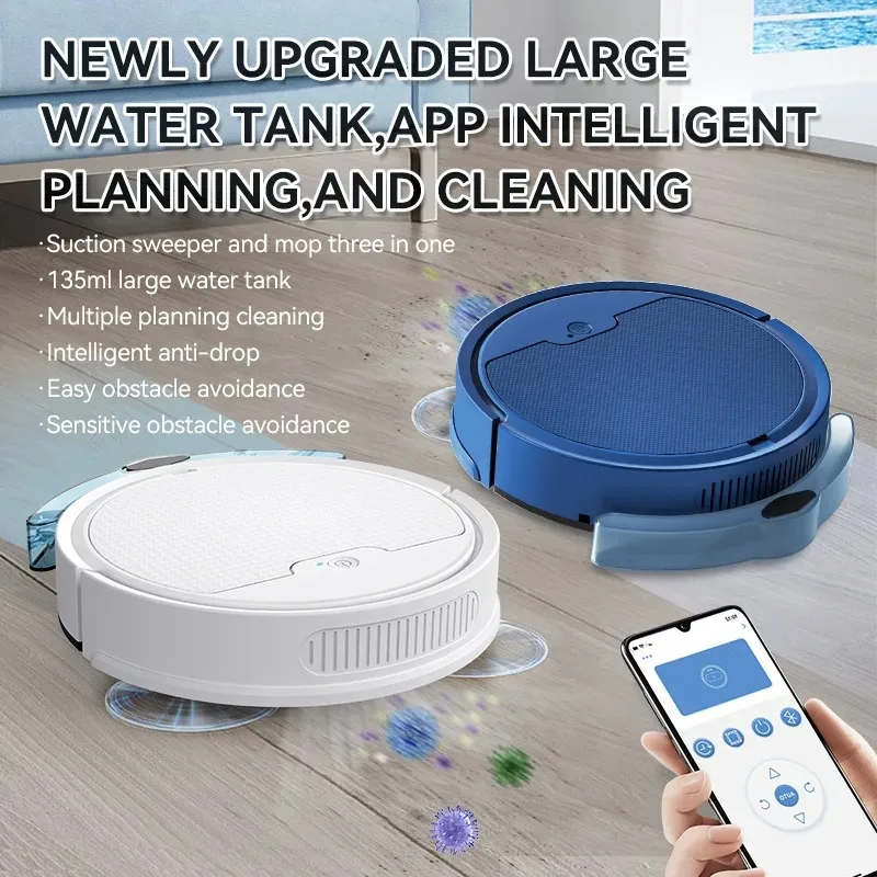 BLP 3 In 1 Robot spazzante e aspirapolvere Wireless spazzatrice intelligente per uso domestico con serbatoio dell\'acqua