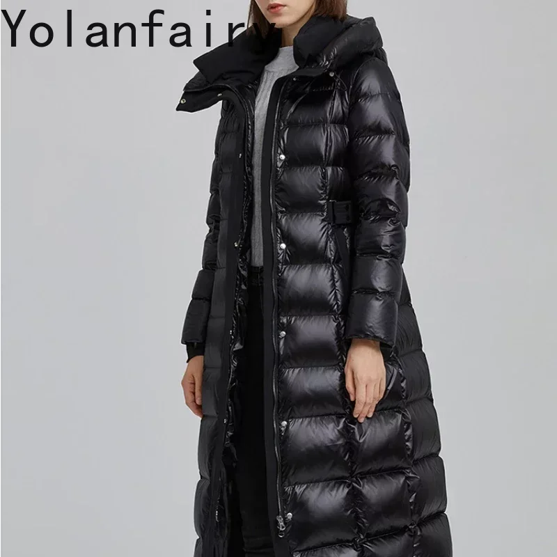 Warm Down Jackets and Coats Black Puffer Jacket Women Clothing  Long Hooded Coat Women Parkas Korean Black Winter Jacket Zm618