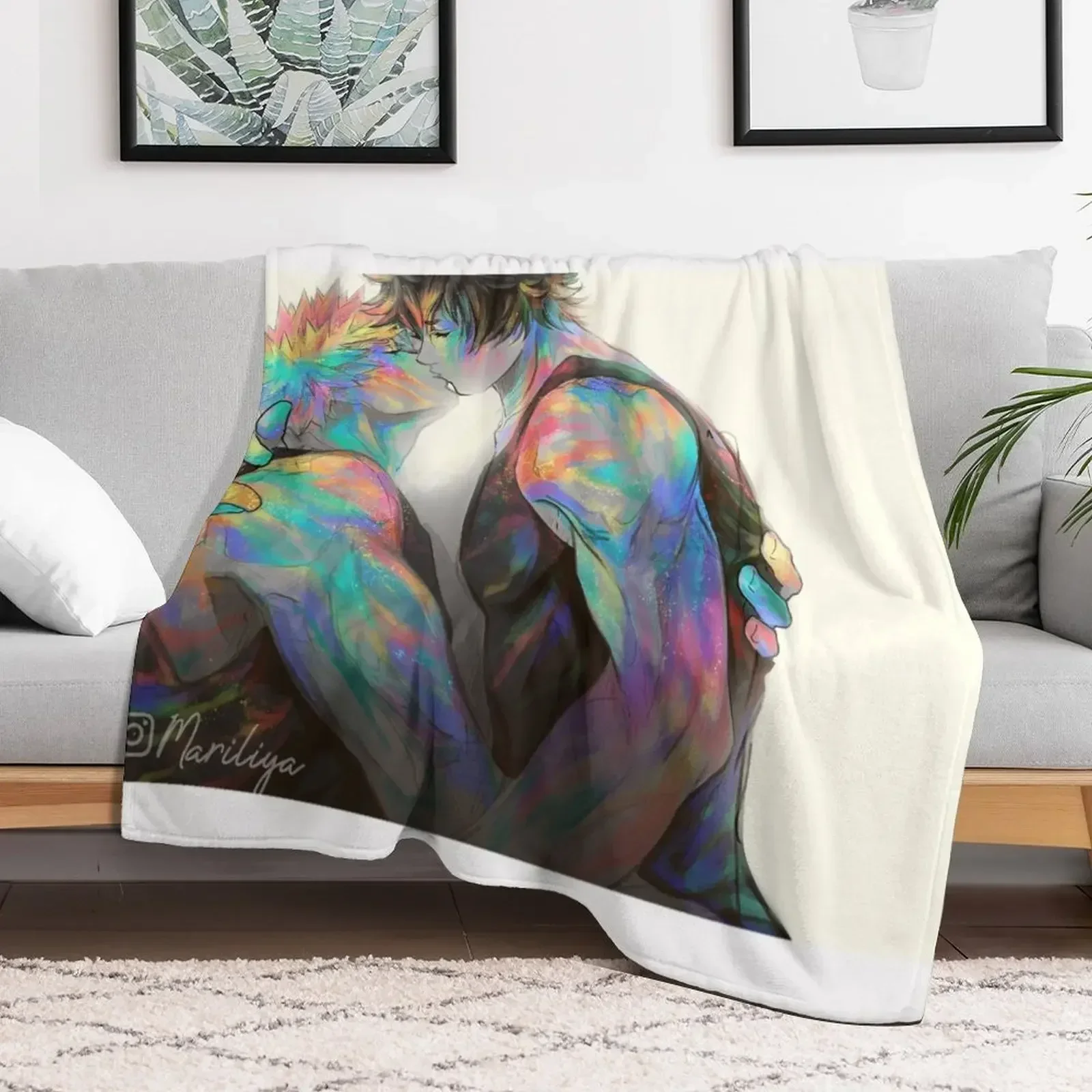 

pridepaint kiribaku LGBT pride Throw Blanket For Sofa Thin anime Decorative Sofa sofa bed Blankets Flannel Designers Blankets