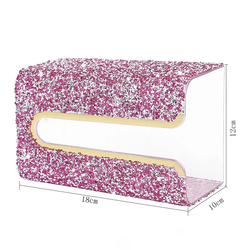 Sparkling Diamond Toilet Paper Box Wall Hanging Paper Box Portable Wet Tissue Paper Storage Box Bathroom Kitchen Accessories