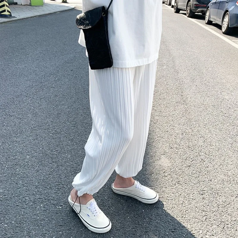 Summer New Wide Leg Pants Women's High Waist Loose Straight Spring Section Drape Thin All-match Chic Nine-point Beam Pants