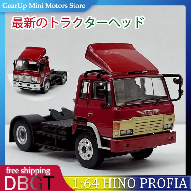 

DBGT 1:64 Hino Profia Tractor Head Hong Kong Style with Gold/Silver Teeth Grille Alloy Truck Model for Commercial Collectors Toy