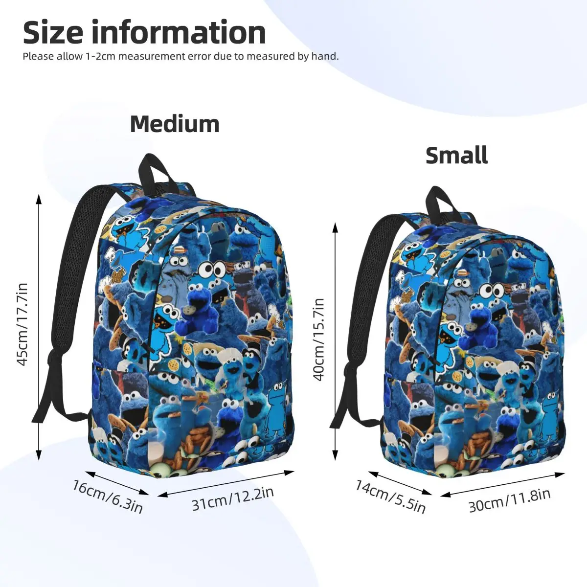 Cookies Anime Monsters Backpack for Men Women Casual Student Business Daypack Cookie Laptop Computer Shoulder Bag Gift view 4