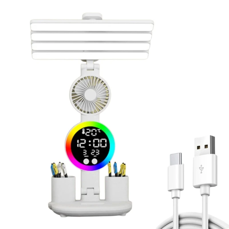 LED Desk Light, Soft Illumination Reading Lamp Clock Multiple Color and Brightness Adjustable For Home And Office