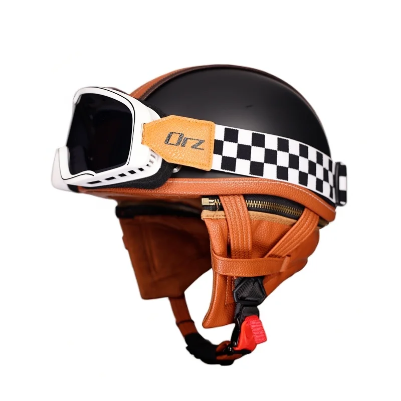 

Retro DOT Certified Half Helmet for Motorcycle Harley Scooter Lightweight Vintage German Style Summer Helmet Men & Women