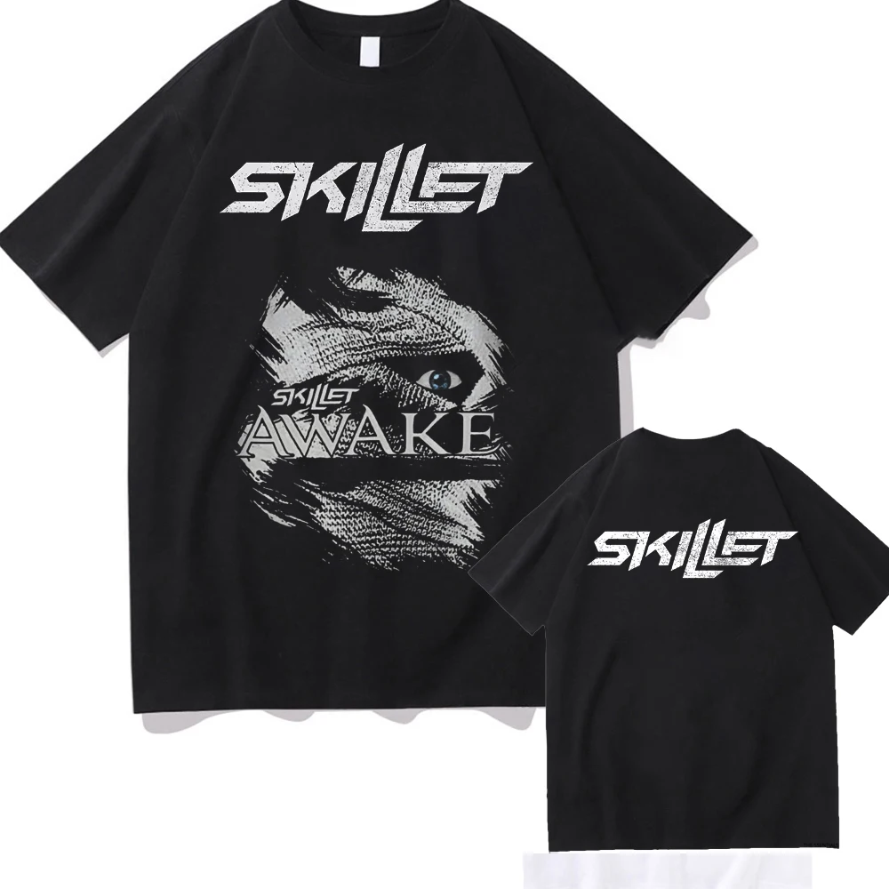 

Уличная одежда Band Skillet Victorious Черная футболка из хлопка в стиле рок для мужчин с коротким рукавом Крутая футболка в стиле хип-хоп унисекс Oversize Punk Harajuku Top