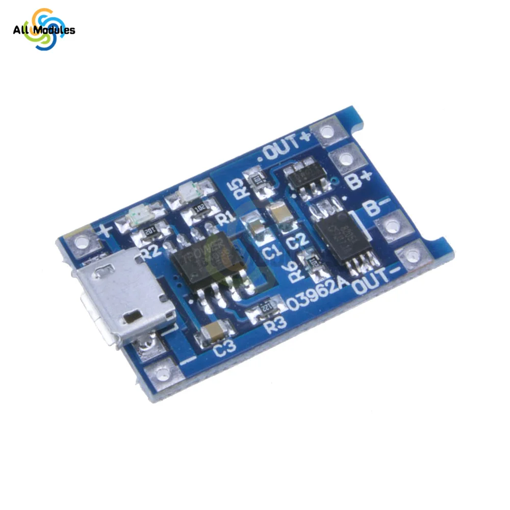 Type-c/Micro/Mini USB 18650 TP4056 TC4056A Lithium Battery Charger Module Charging Board With Protection Dual Functions 5V 1A