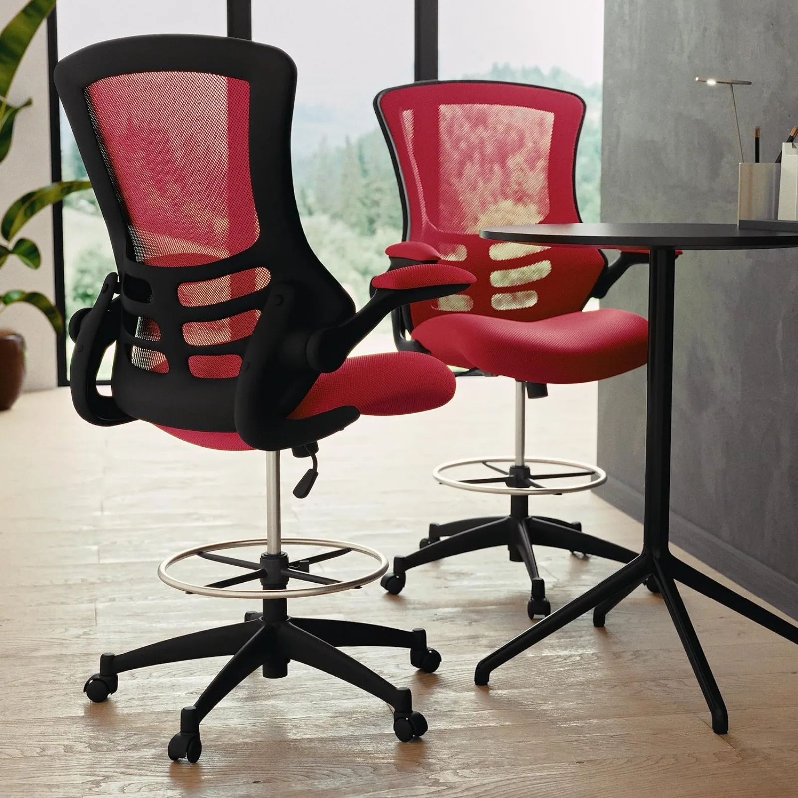 KelMust-Chaise de bureau ergonomique à dossier moyen, siège réglable recommandé, en maille