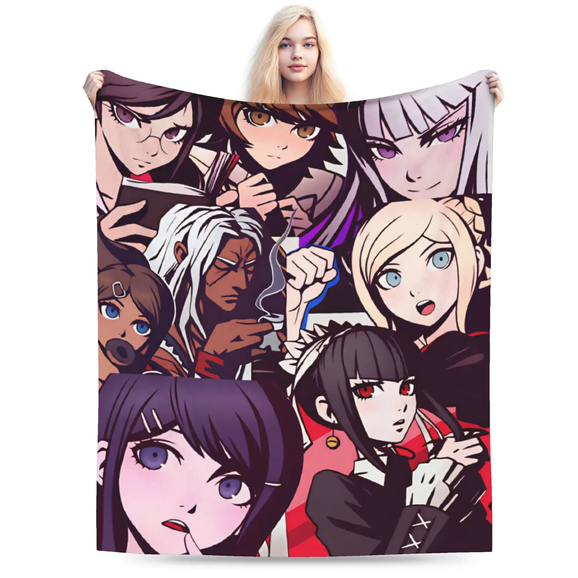 Super Warm BlanketBoy Girl Airplane Travel Danganronpa Throw Blanket  Flannel Bedspread For Outdoor Print Sofa Bed Cover