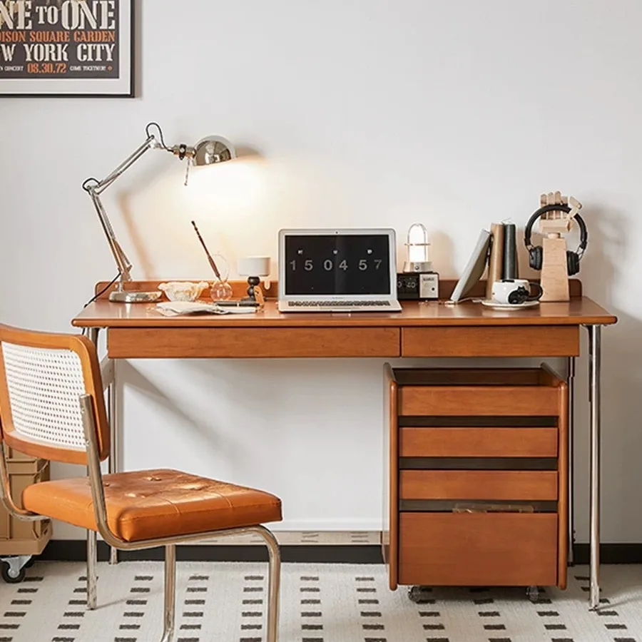 مكتب من الخشب الصلب المثالي الاسكندنافي، مكتب كتابة للدراسة العتيقة، كمبيوتر مكتبي منزلي، مكتب غرفة المعيشة، منضدة العمل #3