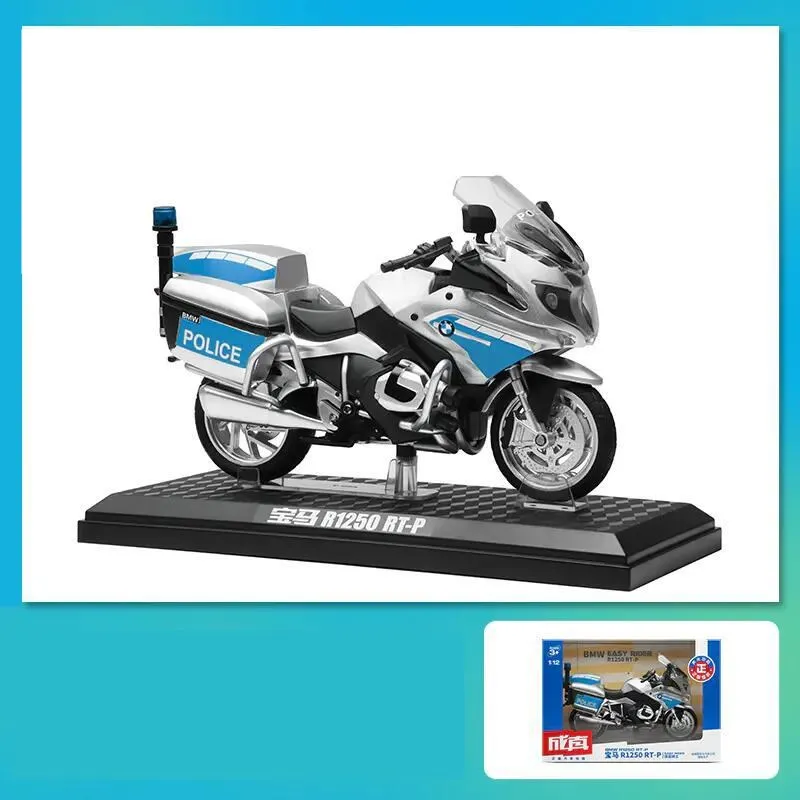 

Diecast Metal Toy Motorcycle Model 1:12 Scale BMW R1250RT Police Super Racing Miniature Educational Collection Gift For Kid