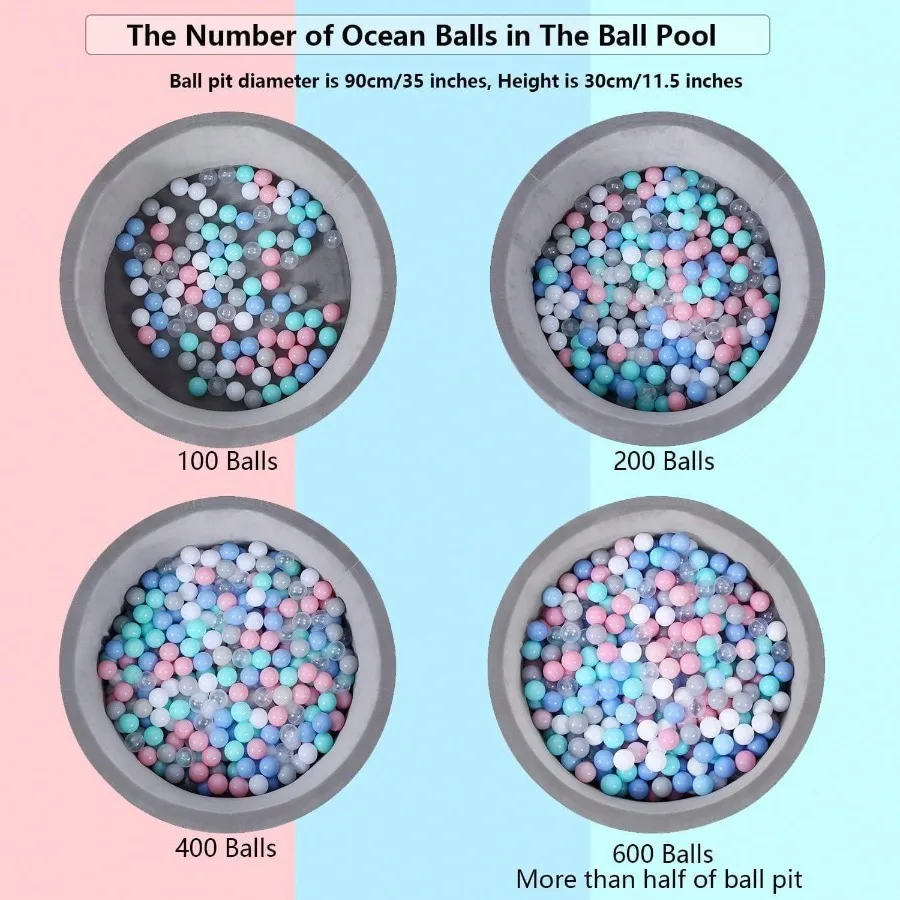 Palline per palline per bambini Palline giocattolo in plastica a prova di schiacciamento gratuite per giocattoli d'acqua per piscina con palline Macaron Ocean Balls 100 pezzi