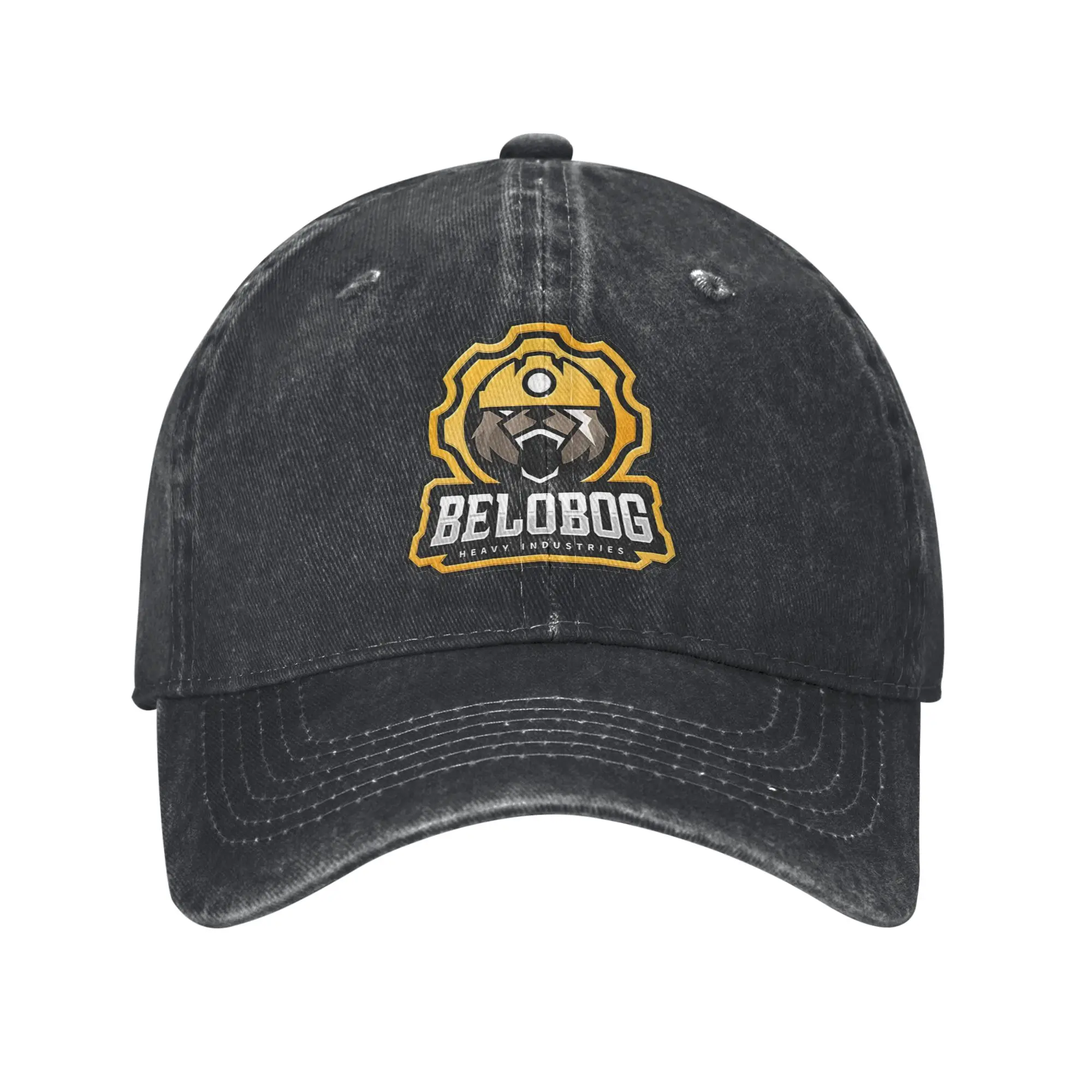 Boné de Beisebol Zenless Zone Zero Belobog Heavy Industries Faction em Jeans Desgastado Lavado ZZZ com Fecho Ajustável
