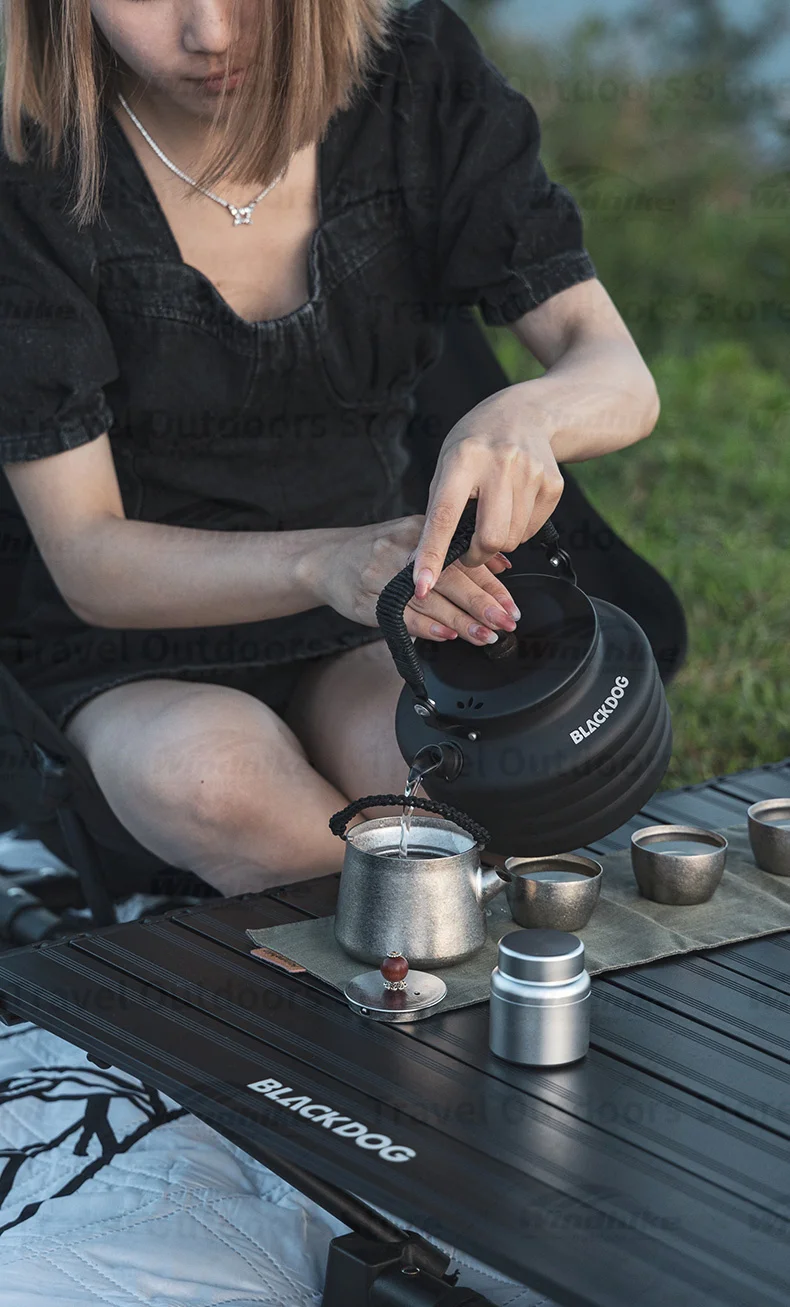 Naturehike BLACKDOG 230g Aluminium-Reisewasserkocher Outdoor Camping Tragbarer Kocher 1,3L Picknick-Teekanne Tee-Kaffee-Kochgeschirr – Detail 2