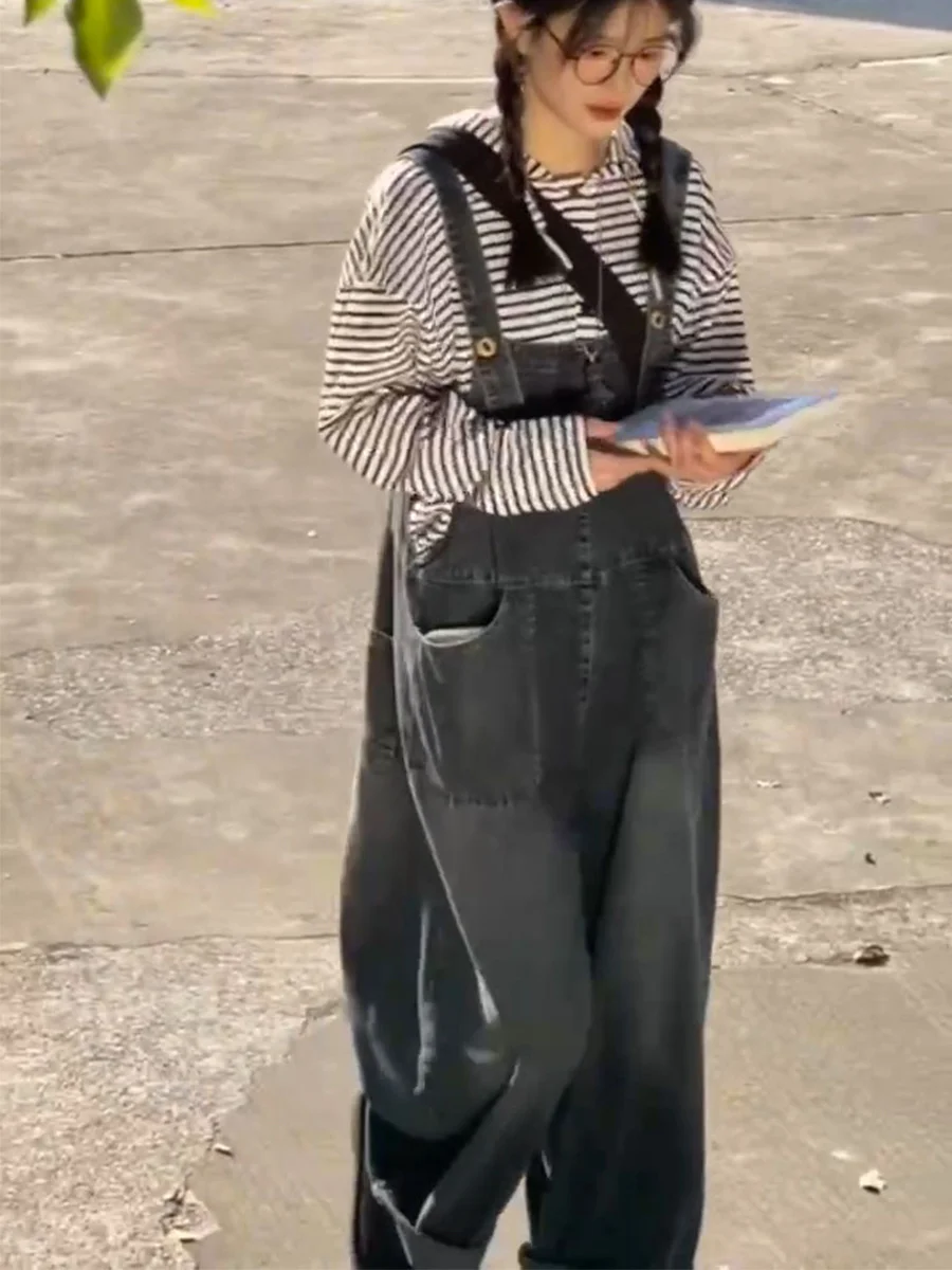 Tute da donna attillate da sera Funzionalità combinata Salopette con scollo all'americana rosa dolce Baggy Allmatch Marrone strappato Cinched