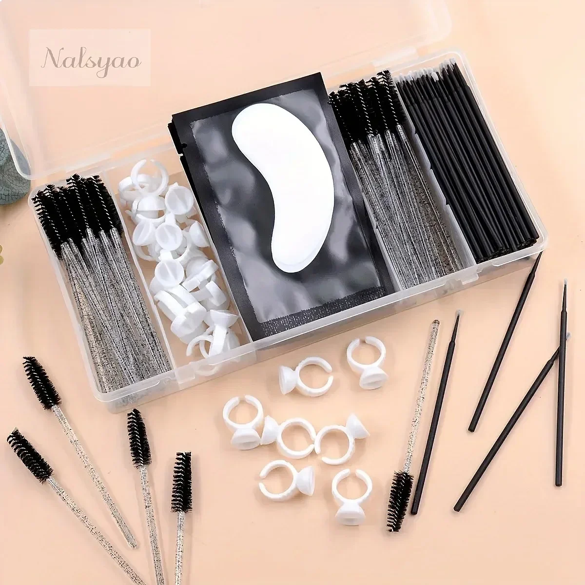 Transparent Vertical 5 Grid Extension Rectangle Storage Cover Eyelash Box Glue Tweezer Holder Makeup Organizer