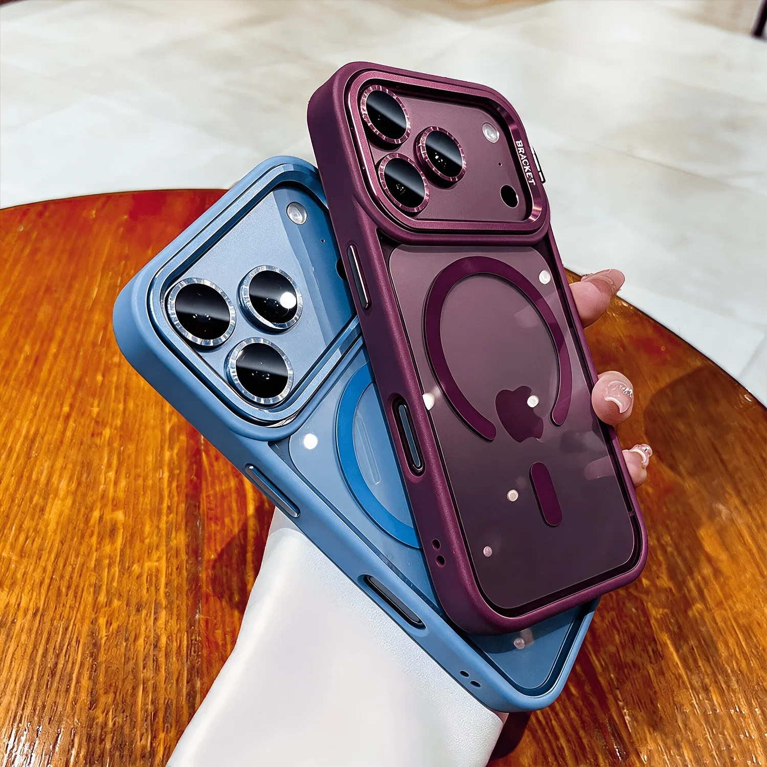 Luxuriöse Magnetische Metall-Ständerhülle mit Lanyard Kompatibel mit iPhone 18 Pro Max 17 16 15 14 13 Transparente Schutzhülle – Detail 11